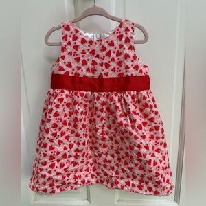 NWOT Tilly & Jax 3T Pink & Red Girls Formal Short Sleeve Dress